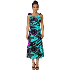 Aesthetic Art  Tie-strap Tiered Midi Chiffon Dress by Internationalstore