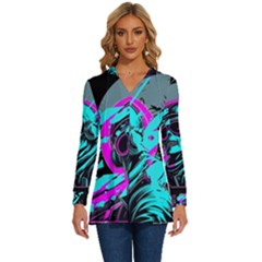 Aesthetic Art  Long Sleeve Drawstring Hooded Top by Internationalstore