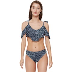 Ceramics Broken  Ruffle Edge Tie Up Bikini Set	 by Internationalstore