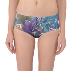 Abstract Blossoms  Mid-waist Bikini Bottoms by Internationalstore