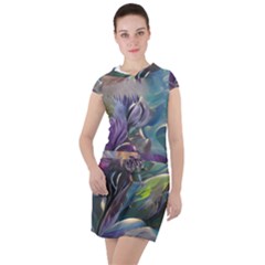 Abstract Blossoms  Drawstring Hooded Dress by Internationalstore