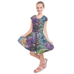 Abstract Blossoms  Kids  Short Sleeve Dress by Internationalstore