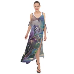 Abstract Blossoms  Maxi Chiffon Cover Up Dress by Internationalstore