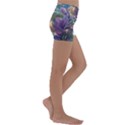 Abstract Blossoms  Kids  Lightweight Velour Yoga Shorts View3