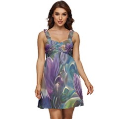 Abstract Blossoms  Ruffle Strap Babydoll Chiffon Dress by Internationalstore