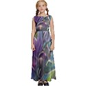 Abstract Blossoms  Kids  Satin Sleeveless Maxi Dress View1