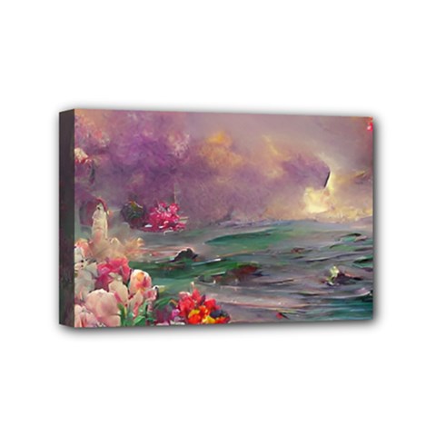 Abstract Flowers  Mini Canvas 6  X 4  (stretched) by Internationalstore