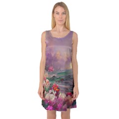 Abstract Flowers  Sleeveless Satin Nightdress by Internationalstore