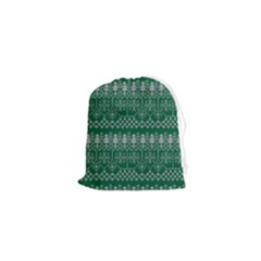 Christmas Knit Digital Drawstring Pouch (xs) by Mariart