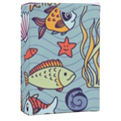 Cartoon Underwater Seamless Pattern With Crab Fish Seahorse Coral Marine Elements Playing Cards Single Design (rectangle) With Custom Box by uniart180623