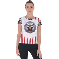 Usa Soccer T- Shirt U S A Patriotic American Flag Soccer Ball Football T- Shirt (1) Short Sleeve Sports Top  by ZUXUMI