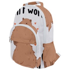 Capybara T- Shirt Cute Gentlemen Capybara T- Shirt Yoga Reflexion Pose T- Shirtyoga Reflexion Pose T- Shirt Rounded Multi Pocket Backpack by hizuto