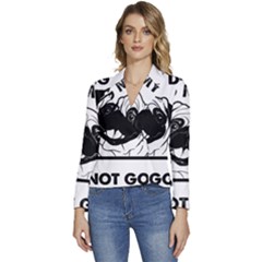 Black Pug Dog If I Cant Bring My Dog I T- Shirt Black Pug Dog If I Can t Bring My Dog I m Not Going Women s Long Sleeve Revers Collar Cropped Jacket by EnriqueJohnson