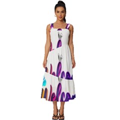 Arts Square Neckline Tiered Midi Dress by Internationalstore