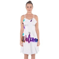 Arts Ruffle Detail Chiffon Dress by Internationalstore