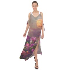 Floral Blossoms  Maxi Chiffon Cover Up Dress by Internationalstore