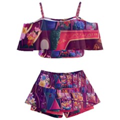 Fantasy  Kids  Off Shoulder Skirt Bikini by Internationalstore