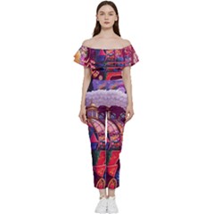 Fantasy  Bardot Ruffle Jumpsuit by Internationalstore