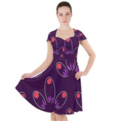 Petal Dot Seamless Pattern Cap Sleeve Midi Dress by Pakjumat