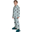 Animal Panda Bamboo Seamless Pattern Kids  Long Sleeve Velvet Pajamas Set View2