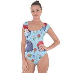Hedgehogs Animal Short Sleeve Leotard  by Pakjumat