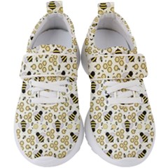 Bee Honeycomb Honeybee Insect Kids  Velcro Strap Shoes by Pakjumat