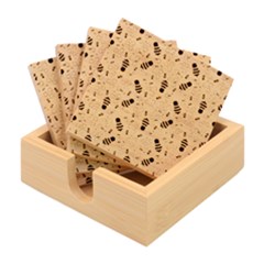 Bee Honeycomb Honeybee Insect Bamboo Coaster Set by Pakjumat