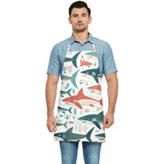 Fish Shark Animal Pattern Kitchen Apron by Pakjumat