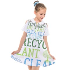 Earth Day T- Shirt Save Bees Rescue Animals Recycle Plastic Earth Day T- Shirt Kids  Short Sleeve Shirt Dress by ZUXUMI