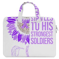 Epilepsy Awareness T- Shirt Epilepsy Awareness Sunflower God Give The Hardest Battles T- Shirt Macbook Pro 13  Double Pocket Laptop Bag by ZUXUMI