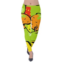 Fruit Food Wallpaper Velvet Leggings by Dutashop