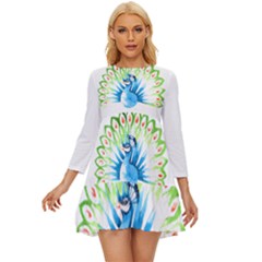 Peacock T-shirtsteal Your Heart Peacock 203 T-shirt Long Sleeve Babydoll Dress by EnriqueJohnson