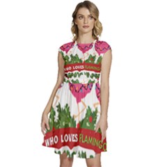 Flamingo T- Shirt Just A Girl Who Loves Flamingos And Christmas T- Shirt Cap Sleeve High Waist Dress by ZUXUMI