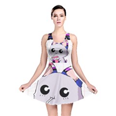 Genderfluid T- Shirt Genderfluid Pride Kawaii Cat Strawberry Milk T- Shirt Reversible Skater Dress by ZUXUMI
