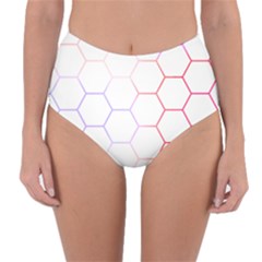 Abstract T- Shirt Honeycomb Pattern 7 Reversible High-waist Bikini Bottoms by EnriqueJohnson
