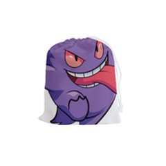 Purple Funny Monster Drawstring Pouch (medium) by Sarkoni