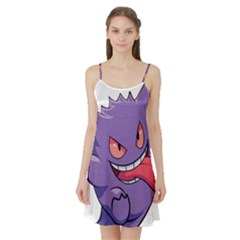 Purple Funny Monster Satin Night Slip by Sarkoni