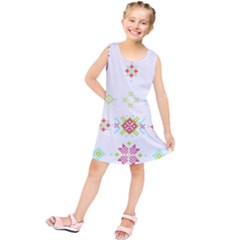 Christmas Cross Stitch Pattern Effect Holidays Symmetry Kids  Tunic Dress by Sarkoni