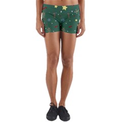 Twigs Christmas Party Pattern Yoga Shorts by uniart180623