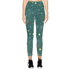 Twigs Christmas Party Pattern Pocket Leggings  by uniart180623