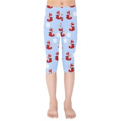 Christmas Background Pattern Kids  Capri Leggings  by uniart180623