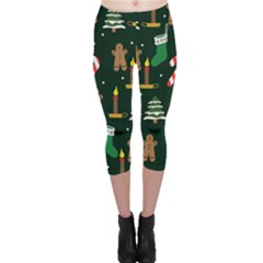Pattern Christmas Gift Capri Leggings  by uniart180623