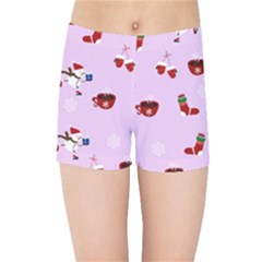 Christmas Xmas Background Design Pattern Kids  Sports Shorts by uniart180623