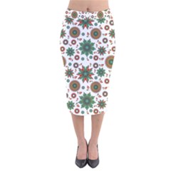 Pattern Abstract Seamless Velvet Midi Pencil Skirt by uniart180623