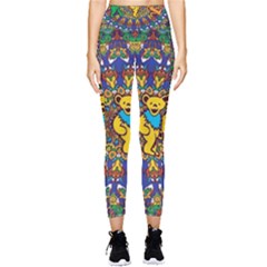 Grateful Dead Pattern Pocket Leggings  by Sarkoni