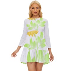 Flowers Art T- Shirtflower T- Shirt Long Sleeve Babydoll Dress by EnriqueJohnson