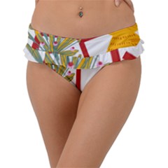 Cat Pet Ginger Art Animal Cartoon Frill Bikini Bottoms by uniart180623