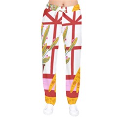 Cat Pet Ginger Art Animal Cartoon Women Velvet Drawstring Pants by uniart180623