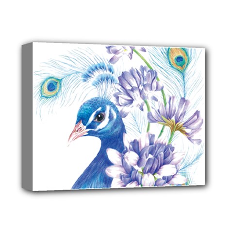 Peacock Deluxe Canvas 14  X 11  (stretched) by uniart180623