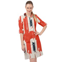 Union Jack England Uk United Kingdom London Long Sleeve Mini Shirt Dress by uniart180623